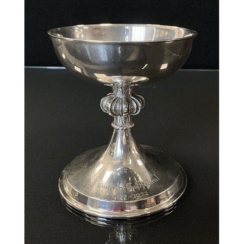 105 - An Elizabeth II silver limited edition replica of the Lincoln Chalice from the grave of Bishop Grave... 