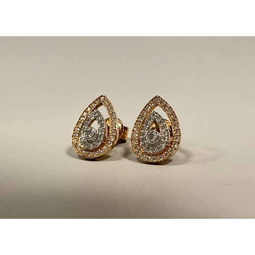 232 - A pair of Ponte Vecchio Gioielli pear cluster earrings, total diamond weight, 0.55ct, 18ct yellow an... 