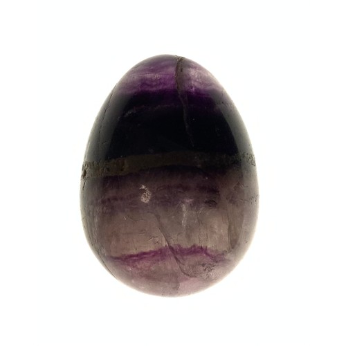 219 - A miniature Derbyshire Blue John Flourite egg, approx 3cm high