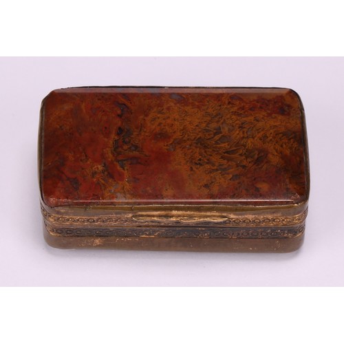 649 - Snuff - a George III canted rectangular steel snuff or tobacco box; hinged cover inscribed 