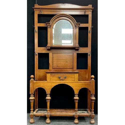 898 - A Victorian mahogany hall stand, 212cm high x 106cm wide x 34cm deep.