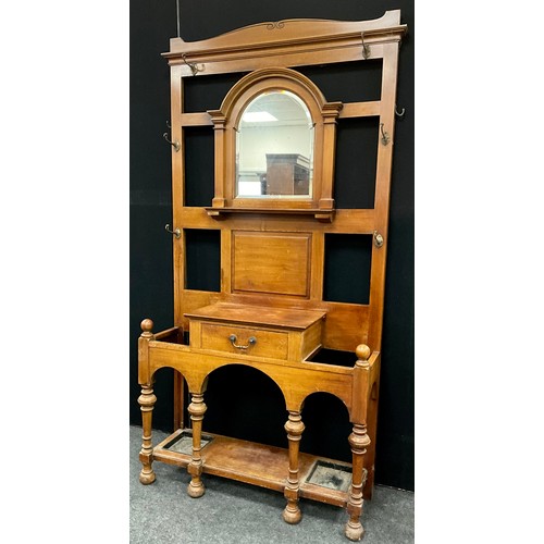 898 - A Victorian mahogany hall stand, 212cm high x 106cm wide x 34cm deep.