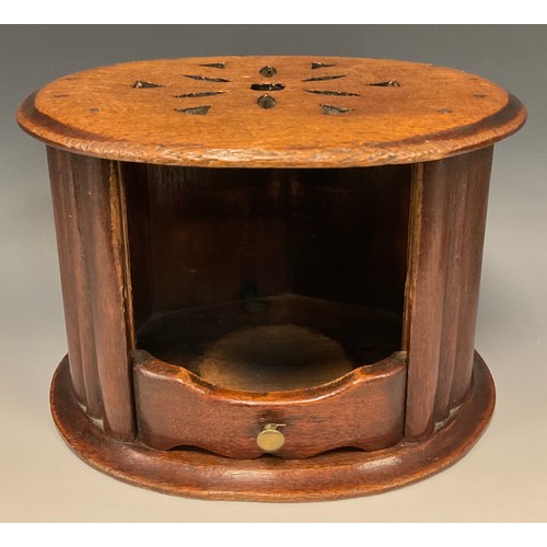 1261 - Treen - a 19th century Dutch oval carriage foot warmer, 26cm wide