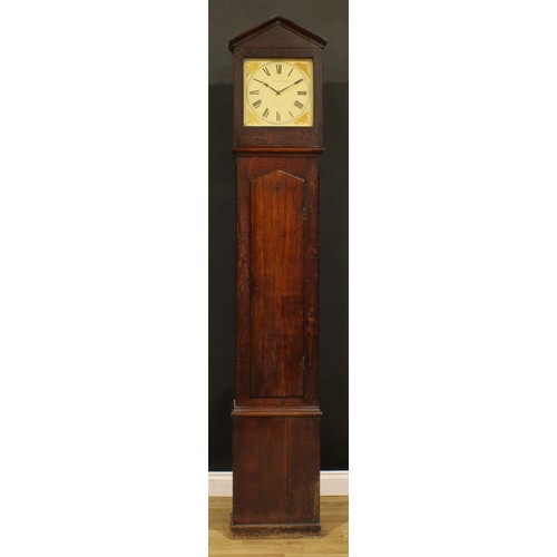 994 - A mid-19th century Derbyshire oak servants’ hall longcase clock, 30.5cm square dial inscribed WHITEH... 