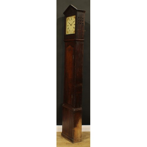 994 - A mid-19th century Derbyshire oak servants’ hall longcase clock, 30.5cm square dial inscribed WHITEH... 