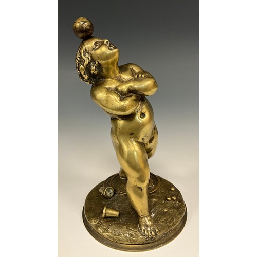 879 - A 19th century Renaissance style bronze figure as a Juggler/circus performer with ball, hoops and cu... 