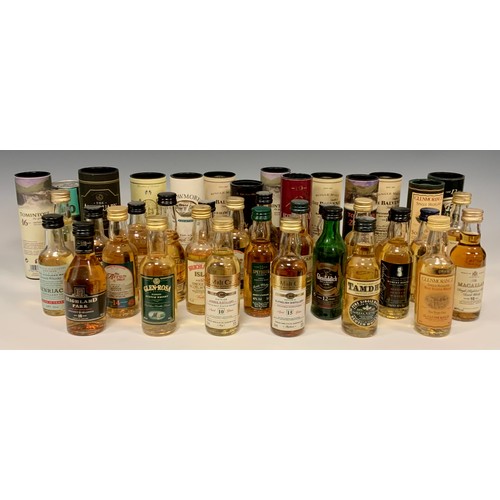 1157 - Whisky - a collection of forty miniature bottles single malt and whisky liquors inc Tomintoul, 27 ye... 