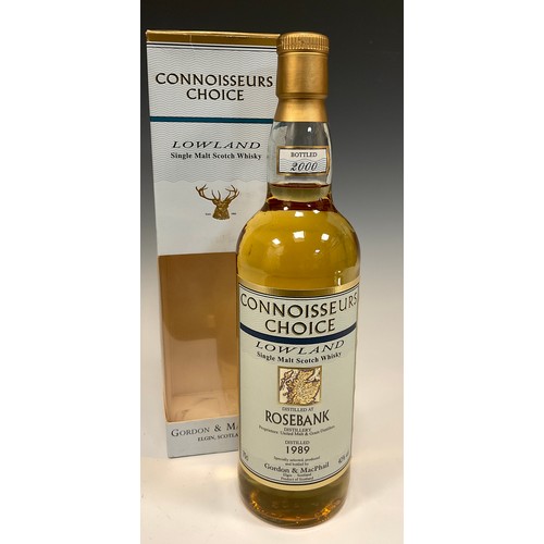 1168 - Whisky - a Connoisseurs Collection Rosebank 1989 Lowland Single Malt Scotch Whisky, bottled by Gordo... 