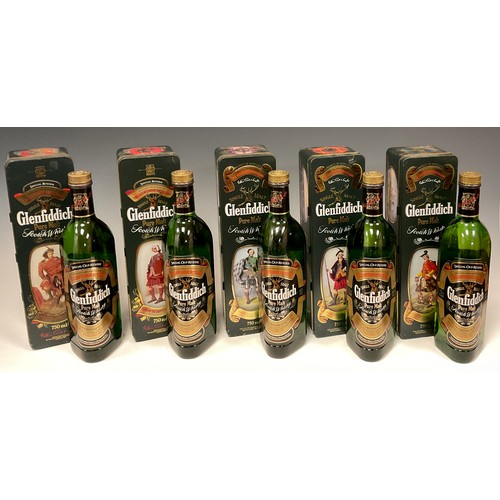 1178 - Whisky - five bottles Glenfiddich Special Old Reserve Single Malt Scotch Whisky, Clans of The Highla... 