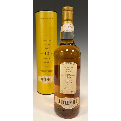 1189 - Whisky - Littlemill 12 year old aged Lowland single malt Scotch whisky, 40% vol, 70cl, with tube.