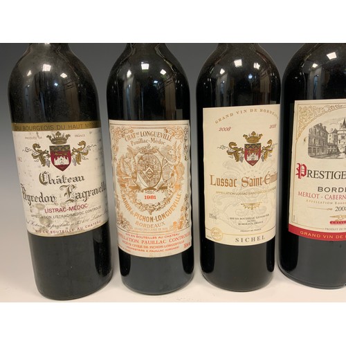 1204 - Wines - Chateau Au Baron de Pichon-Longueville, Pauillac Medoc, Bordeaux 1981 (1), Chateau Peyredon ... 