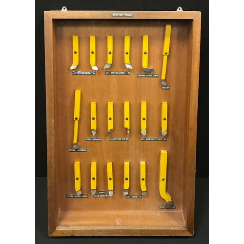 1138 - A Chesterfield collage tools montage display wall case containing assorted tools including; Cutting ... 