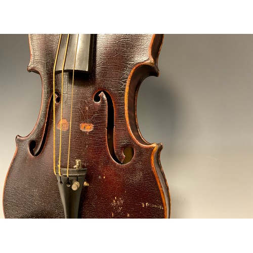 1070 - An early 20th century Violin, by Charles L Tweedale, well-figured two-piece back, length of back 36c... 