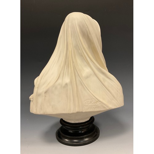 325 - A 19th century Copeland Parian bust of ' Mother & Child', dated 1871, modelled by Raffaele Monti, he... 