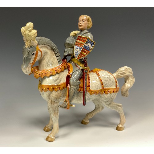 313 - A Beswick model Knight in Armour (The Earl of Warwick), model no. 1145, designed by Arthur Gredingto... 