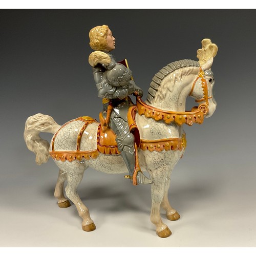 313 - A Beswick model Knight in Armour (The Earl of Warwick), model no. 1145, designed by Arthur Gredingto... 