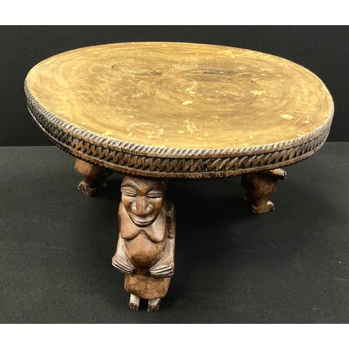 904A - A late 19th century tribal, possibly Papua New Guinea/Trobriand Islands, stool or table, the tree bo... 