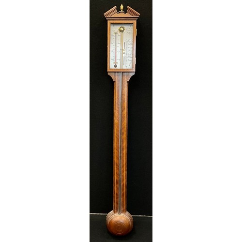 1080 - A 20th century Commiti Holborn inlaid stick barometer, silvered scale, 98cm high.