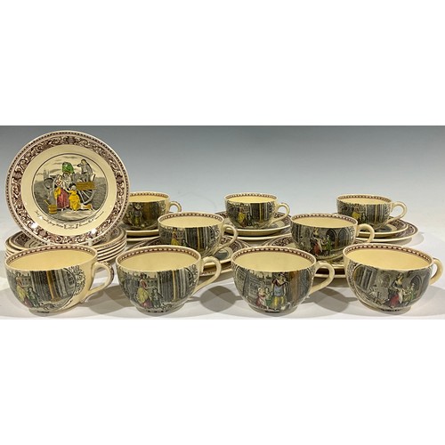 83 - An Adams Cries of London pattern part tea service, comprising cups, saucers and side plates (26)