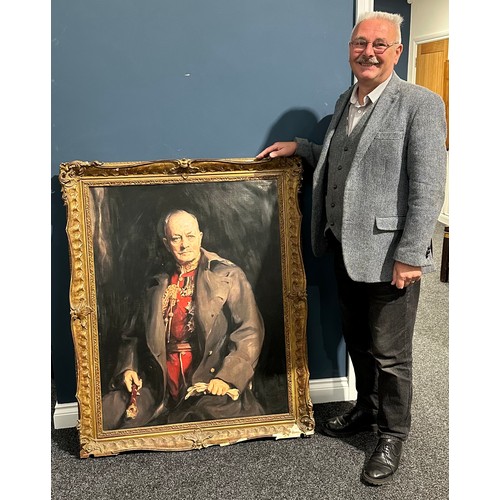 2327 - Large Oliograph Portrait of Field Marshal Julian Hedworth George Byng, 1st Viscount Byng of Vimy, GC... 