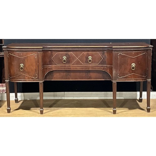 105 - A large Regency Revival mahogany serving table or sideboard, 97.5cm high, 213.5cm wide, 75cm deep