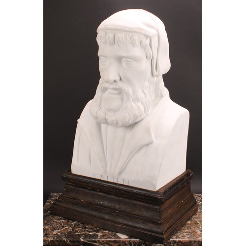 3305 - An early 20th century plaster portrait bust, Galen (129 - 216CE), Greek physician, medical theorist ... 