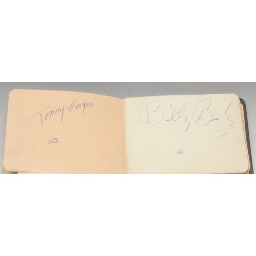 4073 - A 1950s autograph album, including Bela Lugosi, in red ink, Laurel and Hardy with signature sticker,... 