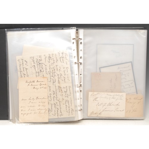 4075 - An important collection of autographs – a ring binder album with plastic pockets containing a wide v... 