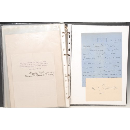 4075 - An important collection of autographs – a ring binder album with plastic pockets containing a wide v... 