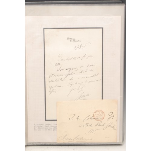 4075 - An important collection of autographs – a ring binder album with plastic pockets containing a wide v... 