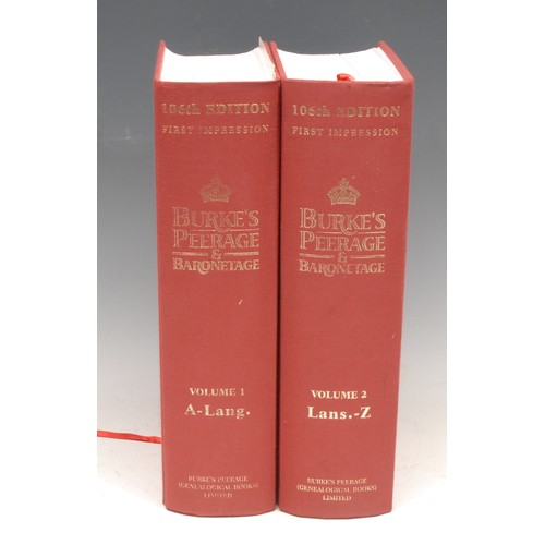 4117 - Burke’s Peerage & Baronetage, 106th Edition Vol I and II, 1999