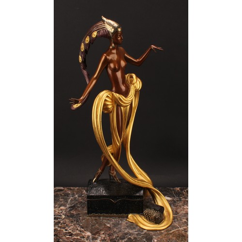 3645 - Erté (1892-1990), a parcel-gilt bronze figure, Pleasures of the Cortieson, inscribed 1990 CHALK & VE... 