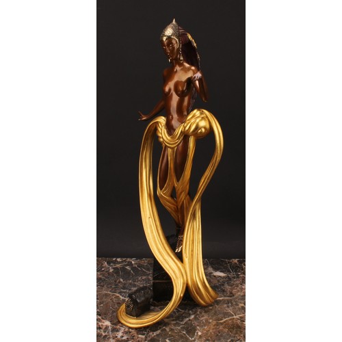 3645 - Erté (1892-1990), a parcel-gilt bronze figure, Pleasures of the Cortieson, inscribed 1990 CHALK & VE... 