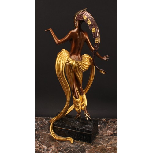 3645 - Erté (1892-1990), a parcel-gilt bronze figure, Pleasures of the Cortieson, inscribed 1990 CHALK & VE... 