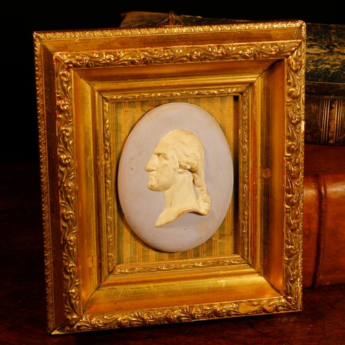 3485 - The American War of Independence - a jasperware portrait plaque, depicting George Washington (1732 -... 