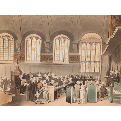 4032 - Rowlandson and Pugin, The Microcosm Of London, various aquatint engravings, framed; another similar ... 