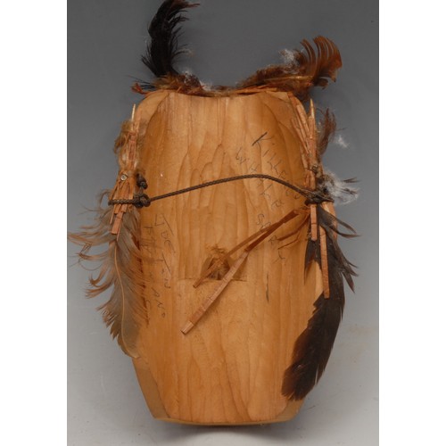 3753 - Ethnography - a Canadian carved and painted spirit mask, by Joe Bolton, Killer Whale, 17cm, signed a... 