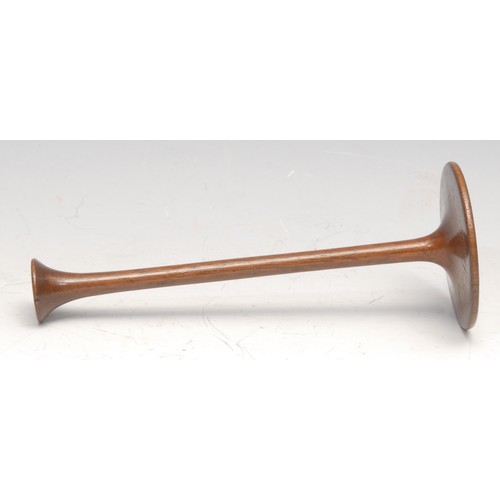 3454 - Medical Interest - Treen - a 19th century monaural stethoscope, inscribed E H Shalman, 18cm long