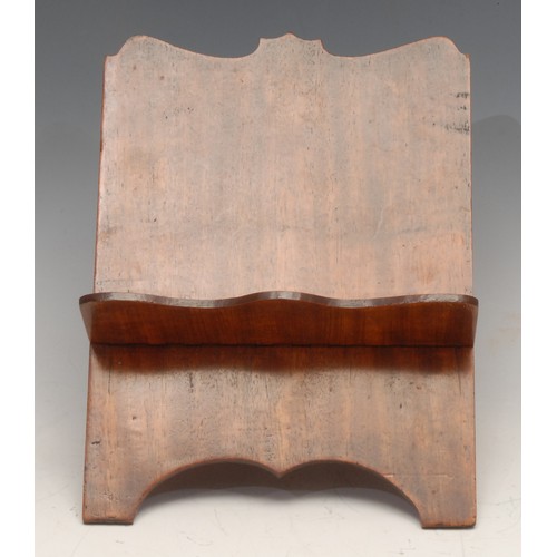 3595 - A 19th century mahogany table-top folding book stand, integral hinge, 18cm wide