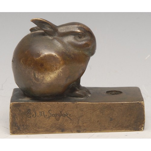 3373 - Édouard-Marcel Sandoz (1881 - 1971), a brown patinated bronze novelty animalier bell push, cast as a... 