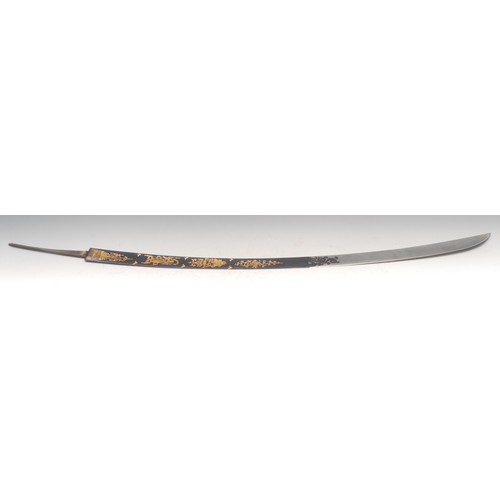 3072 - A George III style blue and gilt sword blade, inscribed Craig & Co, Warranted, 100cm including tang