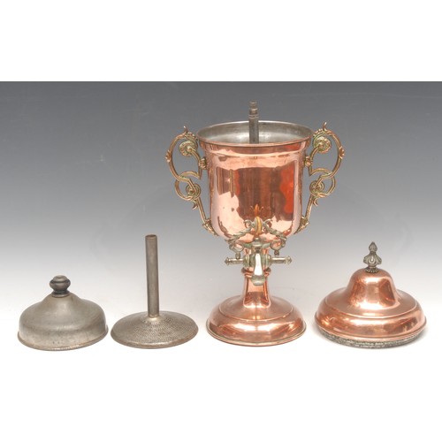 3102 - A late 19th century copper Loysel's Patent Hydrostatic Percolator, by T G Griffiths & Co, Birmingham... 