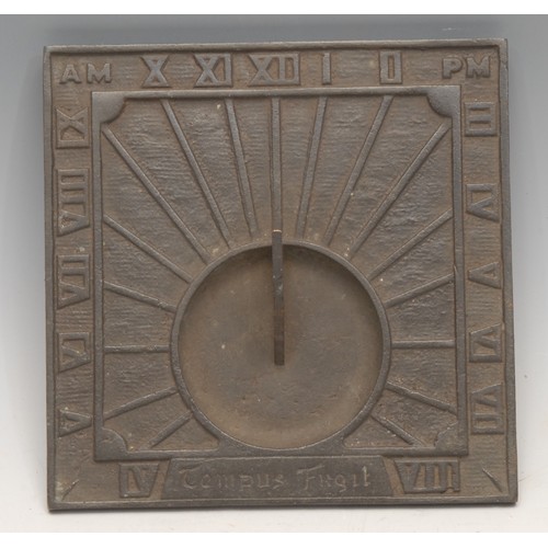 3254 - An Arts and Crafts period cast sundial, by Barker's, Kensington W8, Optical Department, marked out i... 