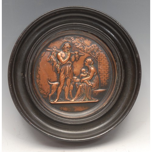 3559 - A 19th century electrotype roundel, after the Ancient Greek in the Grand Tour taste, turned frame, 2... 