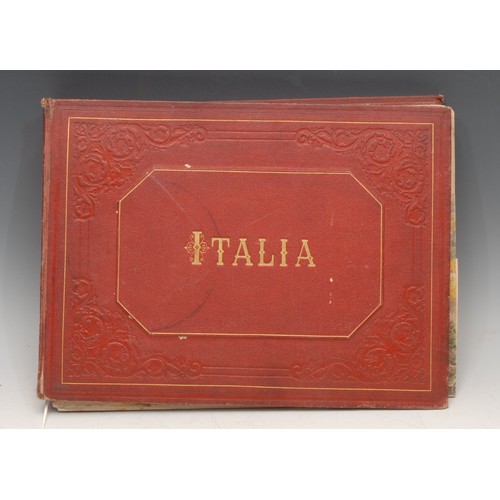 4080 - A 19th century country house Grand Tour album, Italia, containing twenty one watercolour studies, to... 