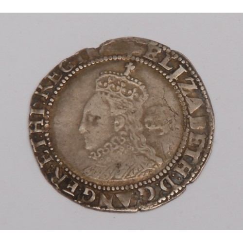 3980 - Numismatics – England, Elizabeth I solver hammered sixpence, 4th issue, 1579, mm. Greek cross, tiny ... 