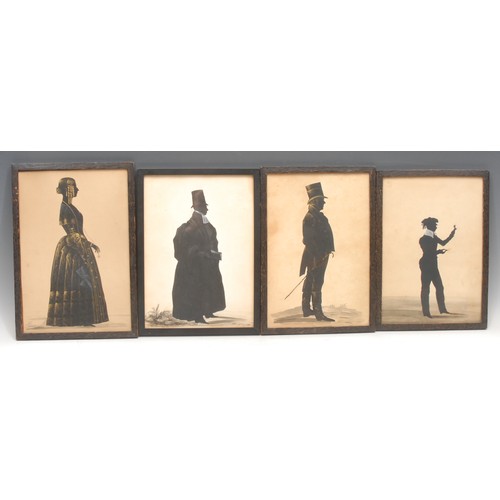 3378 - English School (19th century), a set of four silhouettes, The West Family, with James John West, Rec... 