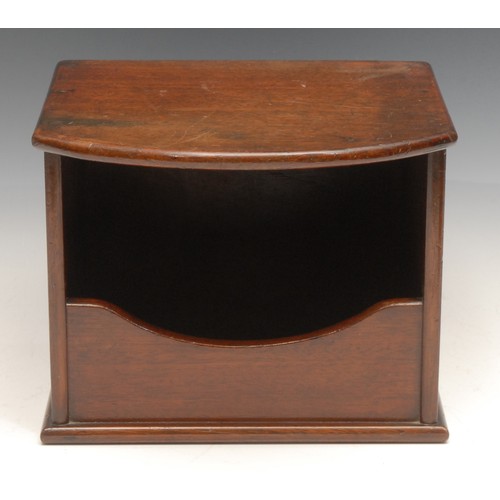 3341 - An unusual George III mahogany wall hanging combination candle box and stand or bracket, 21.5cm wide... 