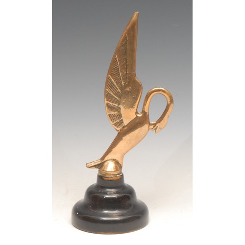 3351 - Automobilia - a Packard car mascot or hood ornament, as an Art Deco swan, 16cm high, mounted for the... 