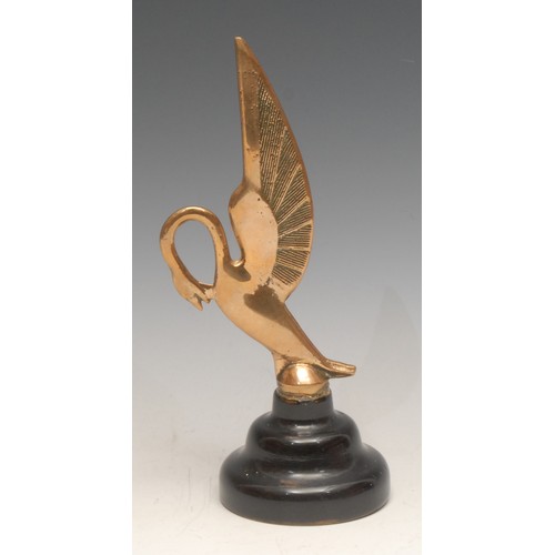 3351 - Automobilia - a Packard car mascot or hood ornament, as an Art Deco swan, 16cm high, mounted for the... 